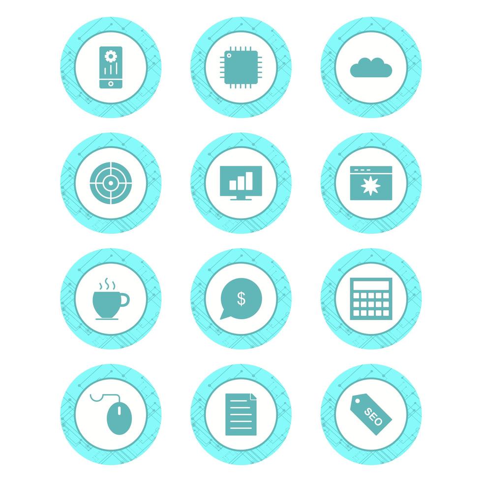 Icon Set Of Search Engine Optimization For Personal And Commercial Use... vector