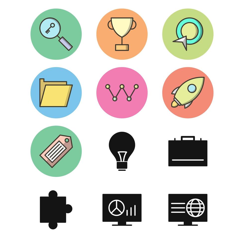 Icon Set Of Search Engine Optimization For Personal And Commercial Use... vector