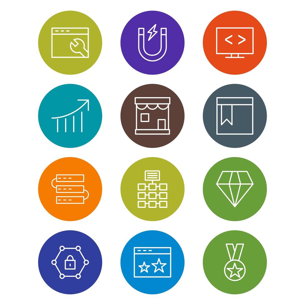 Icon Set Of Search Engine Optimization For Personal And Commercial Use... vector