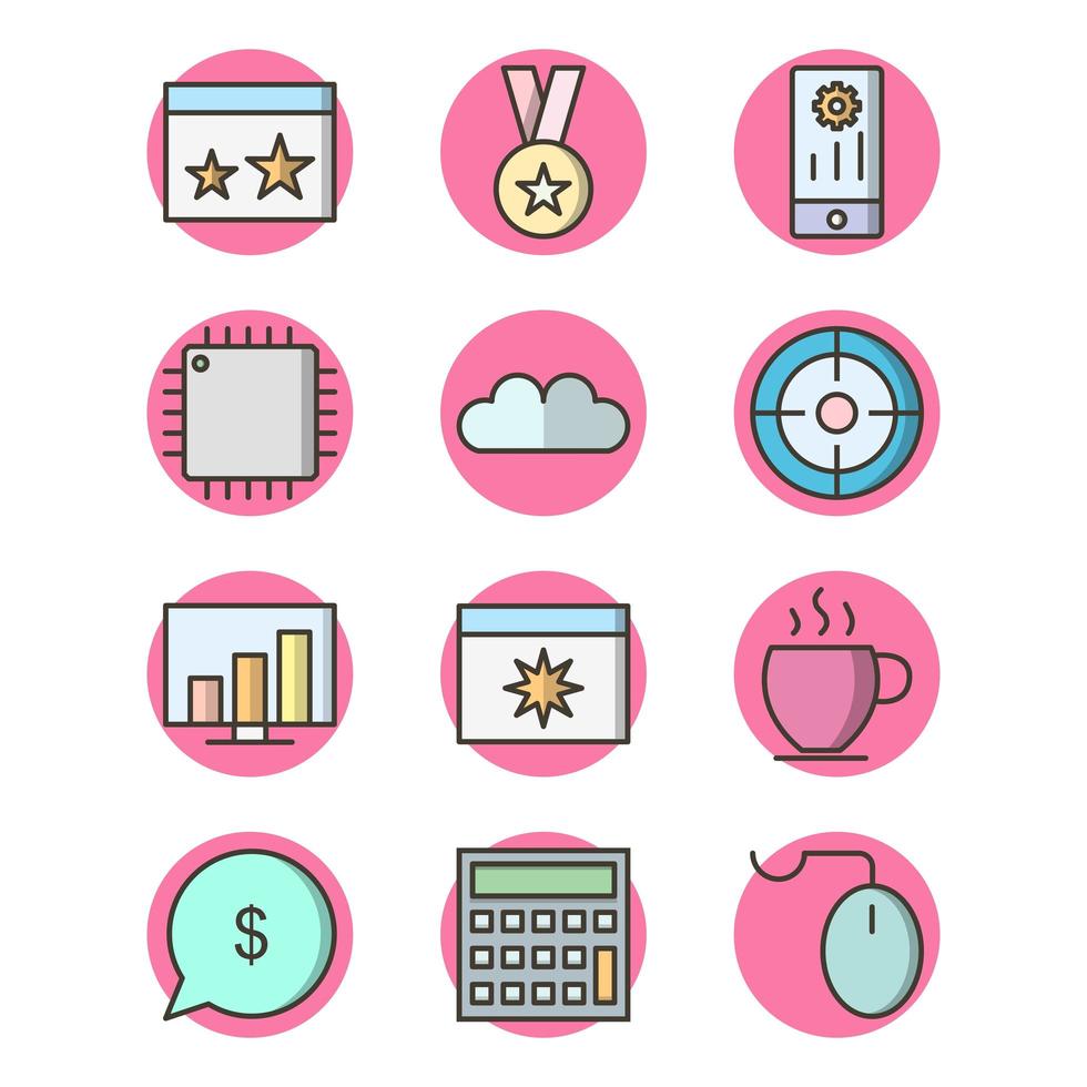 Icon Set Of Search Engine Optimization For Personal And Commercial Use... vector