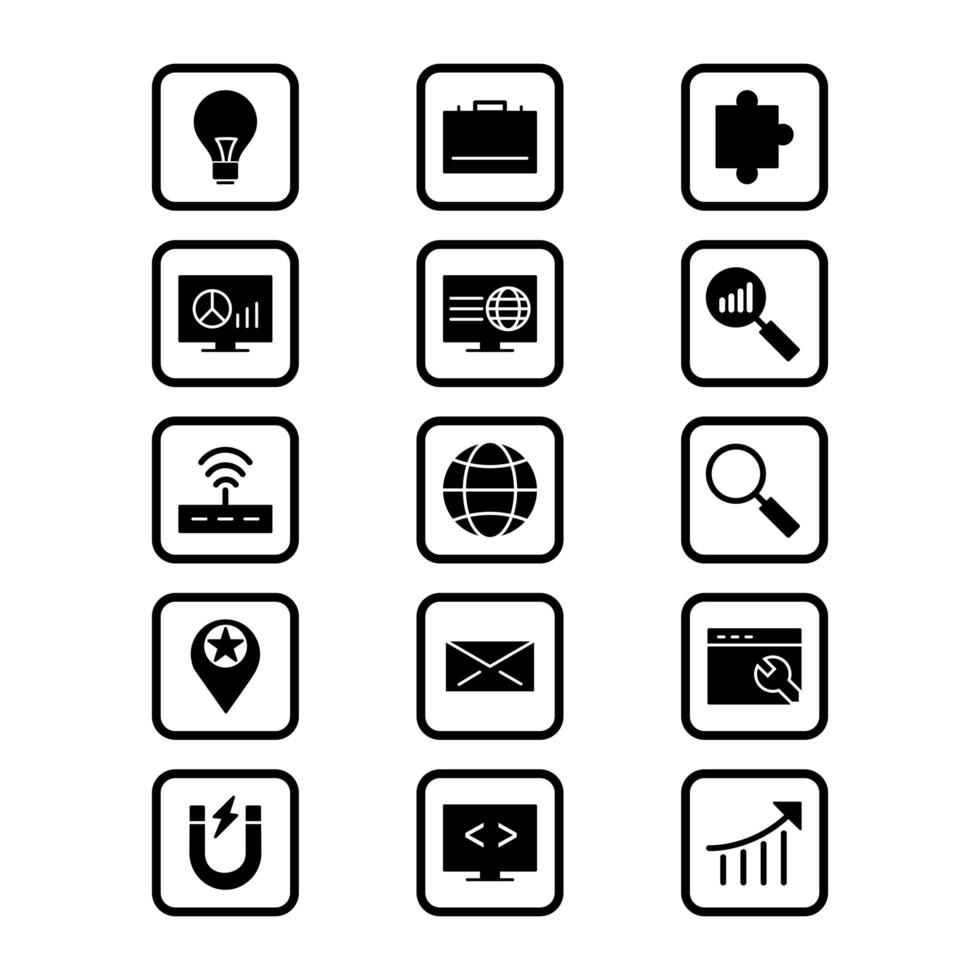 Icon Set Of Search Engine Optimization For Personal And Commercial Use... vector