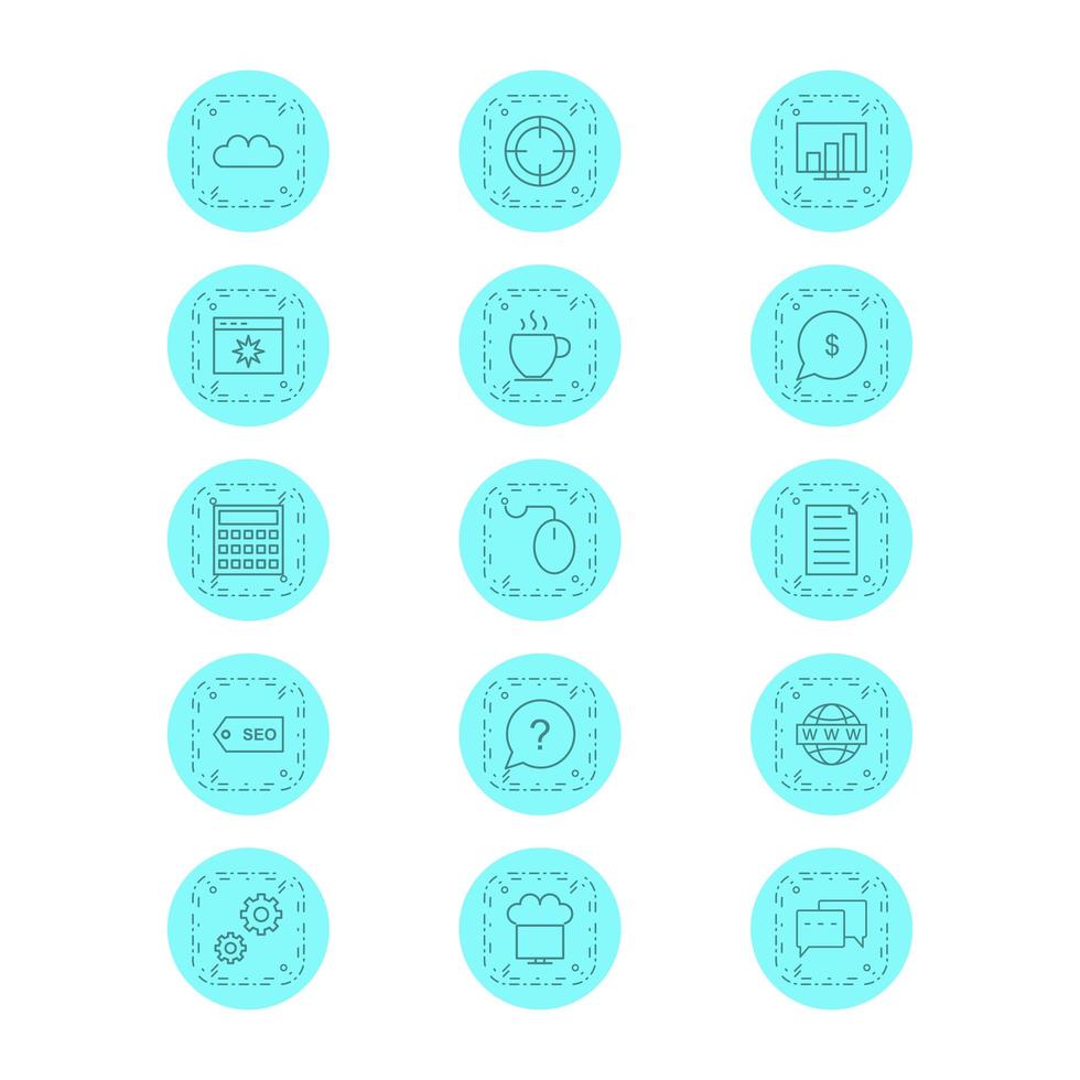 conjunto de iconos de optimización de motores de búsqueda para uso personal y comercial ... vector