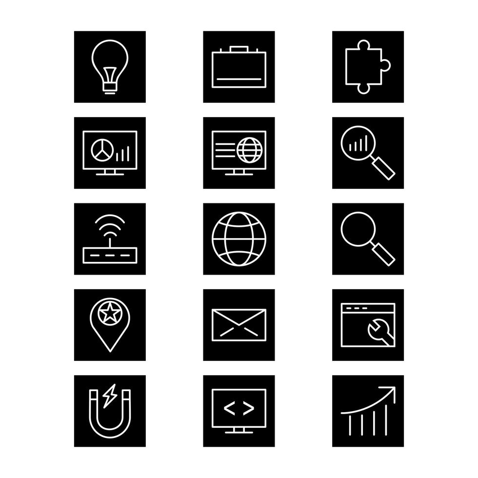 Icon Set Of Search Engine Optimization For Personal And Commercial Use... vector