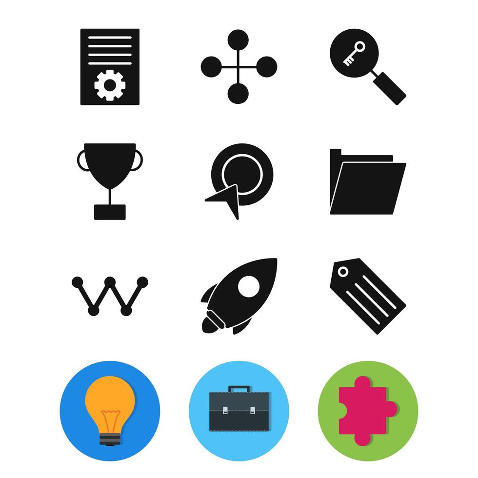 Icon Set Of Search Engine Optimization For Personal And Commercial Use... vector