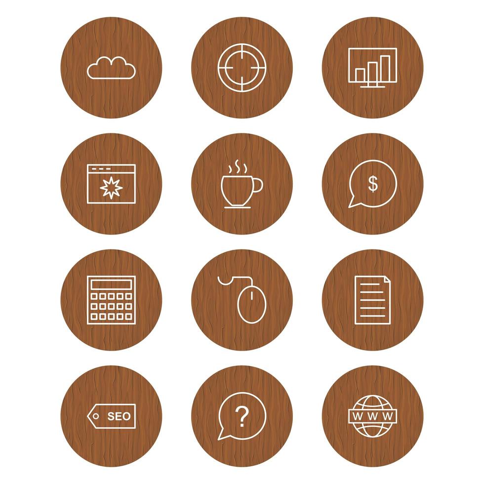 Icon Set Of Search Engine Optimization For Personal And Commercial Use... vector