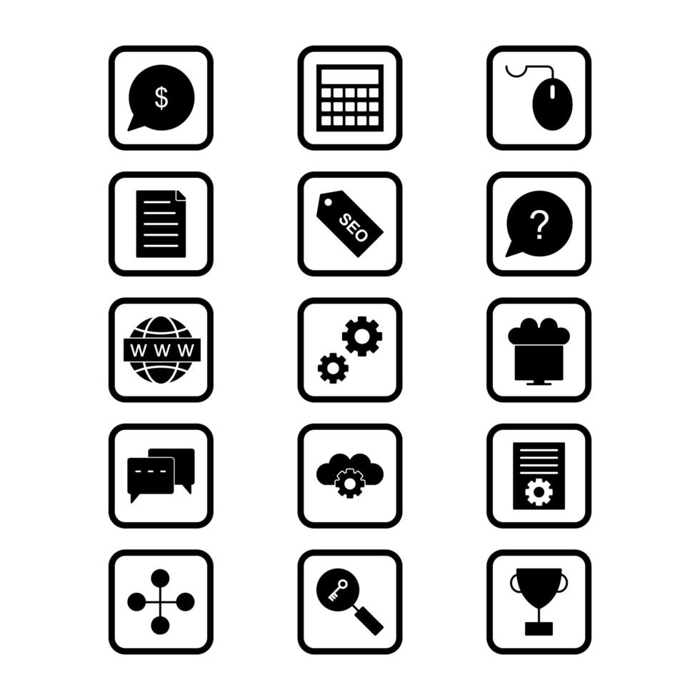 Icon Set Of Search Engine Optimization For Personal And Commercial Use... vector