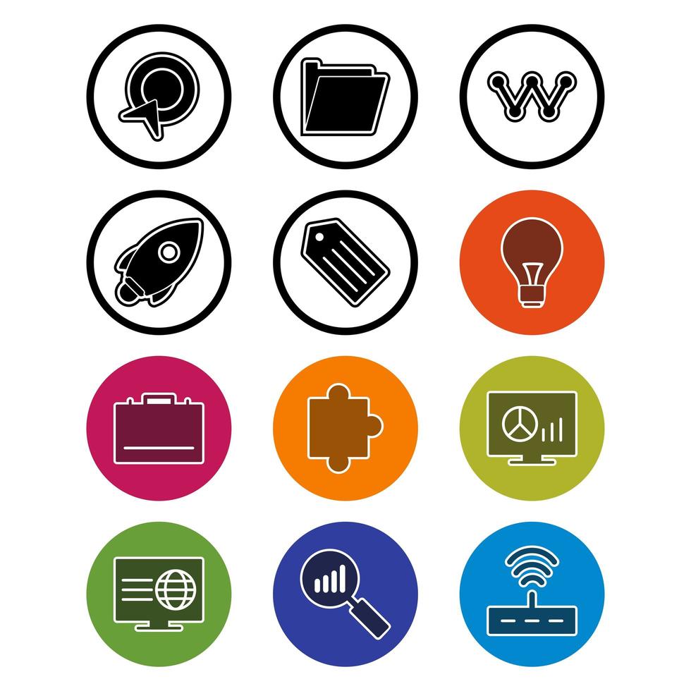 Icon Set Of Search Engine Optimization For Personal And Commercial Use... vector