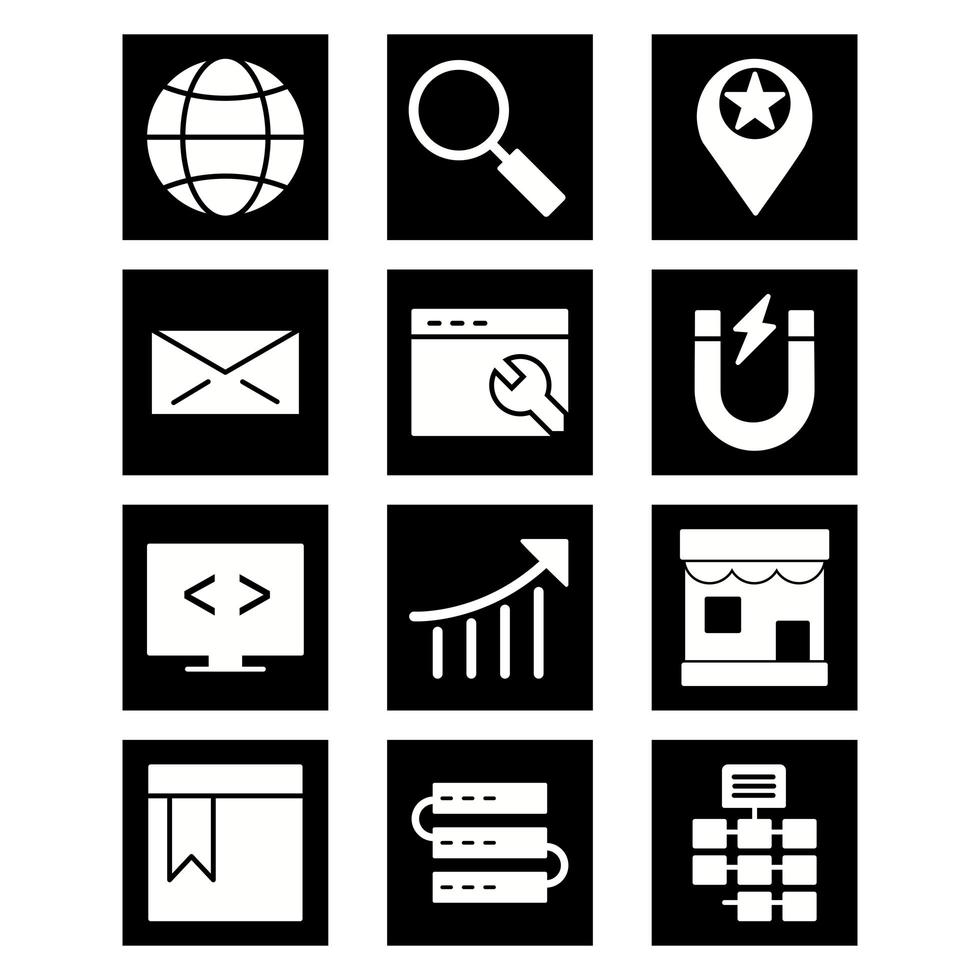 Icon Set Of Search Engine Optimization For Personal And Commercial Use... vector