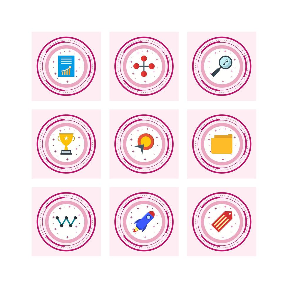 conjunto de iconos de optimización de motores de búsqueda para uso personal y comercial ... vector