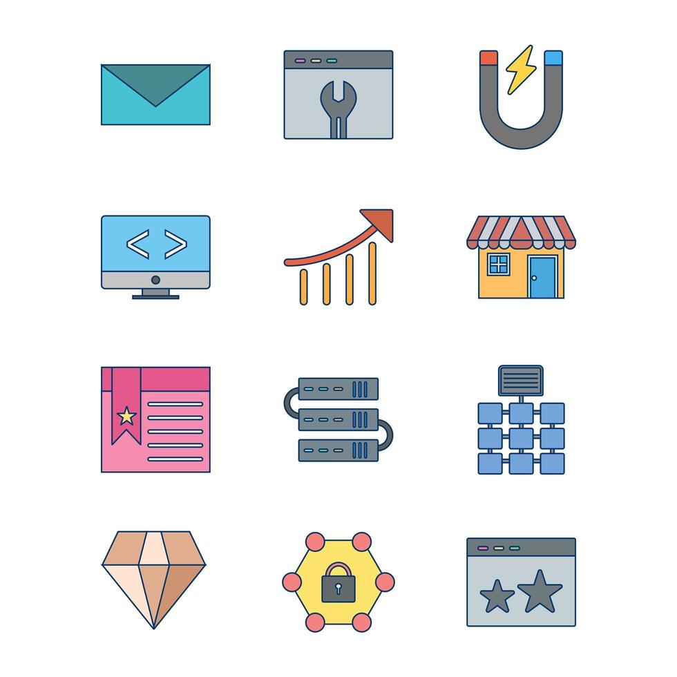 Icon Set Of Search Engine Optimization For Personal And Commercial Use... vector