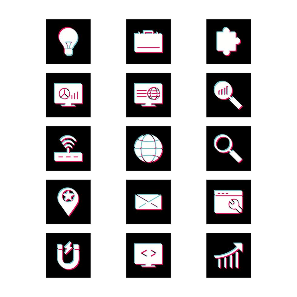 Icon Set Of Search Engine Optimization For Personal And Commercial Use... vector