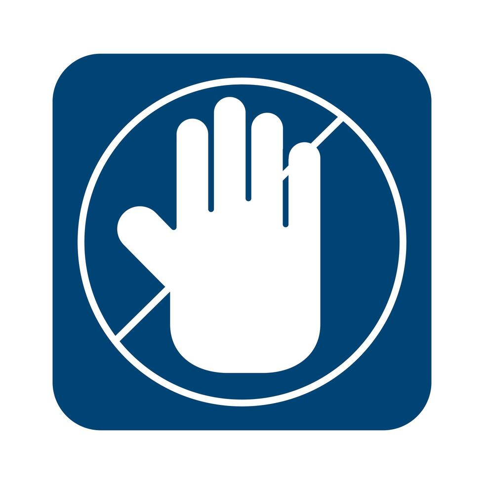 hand stop signal line style vector