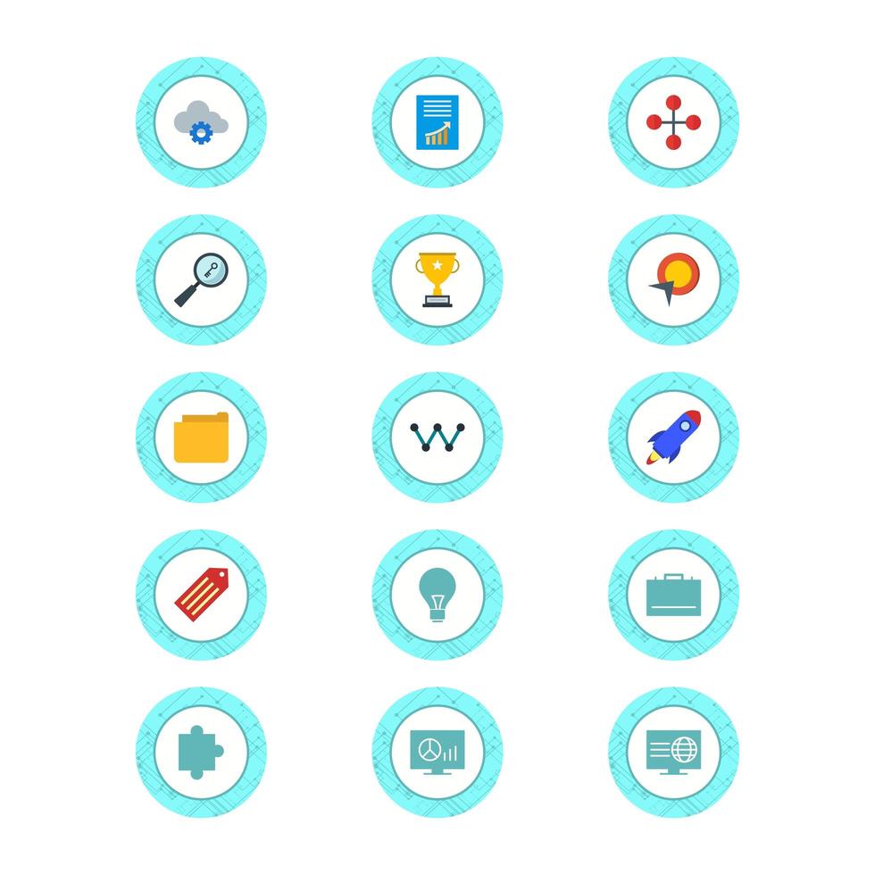 conjunto de iconos de optimización de motores de búsqueda para uso personal y comercial ... vector