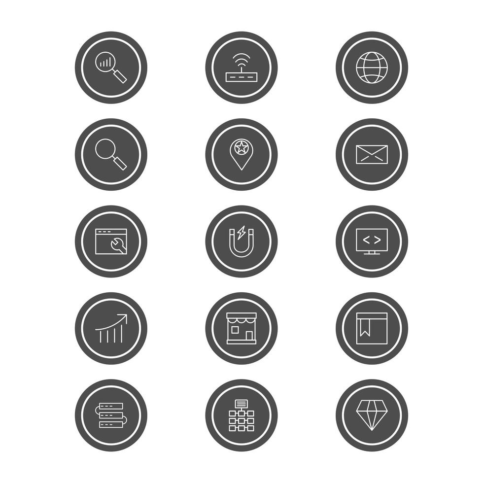 Icon Set Of Search Engine Optimization For Personal And Commercial Use... vector