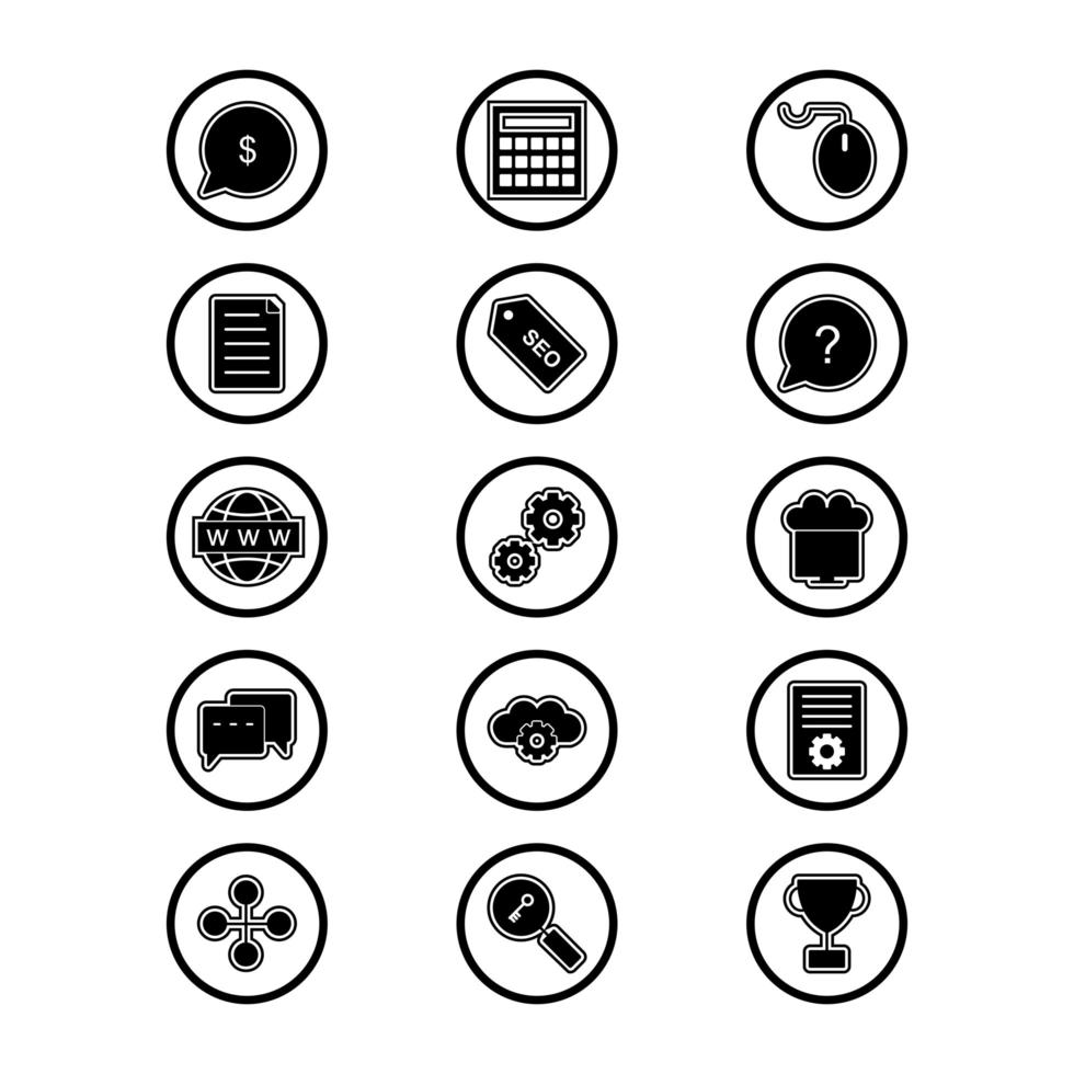 Icon Set Of Search Engine Optimization For Personal And Commercial Use... vector