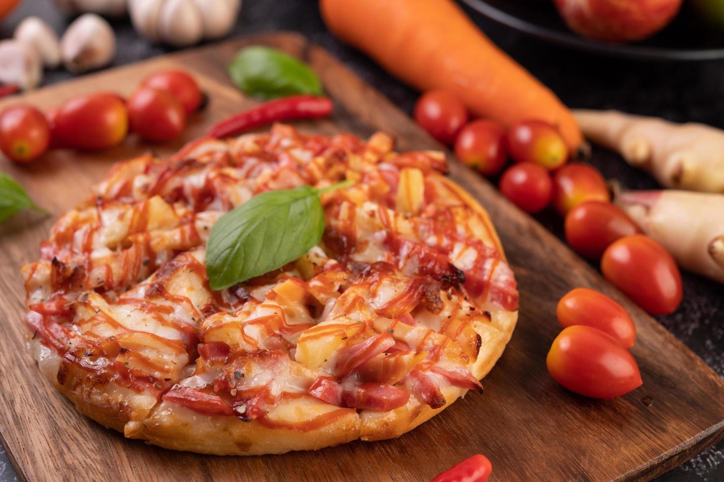 Homemade sliced pizza photo