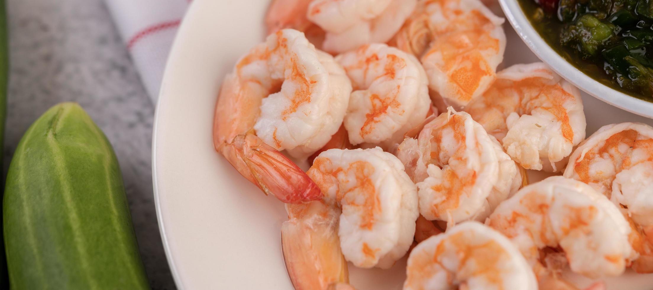 Close-up of prawns photo