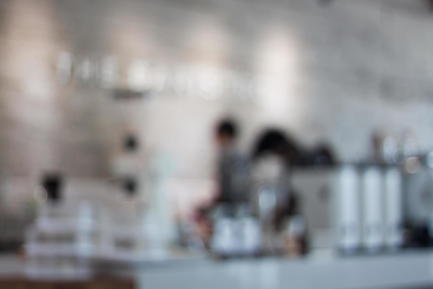 Blurry coffee counter background photo