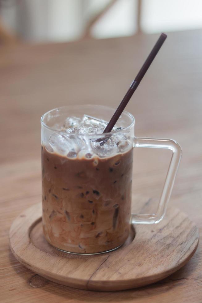 Iced coffee in natural light photo