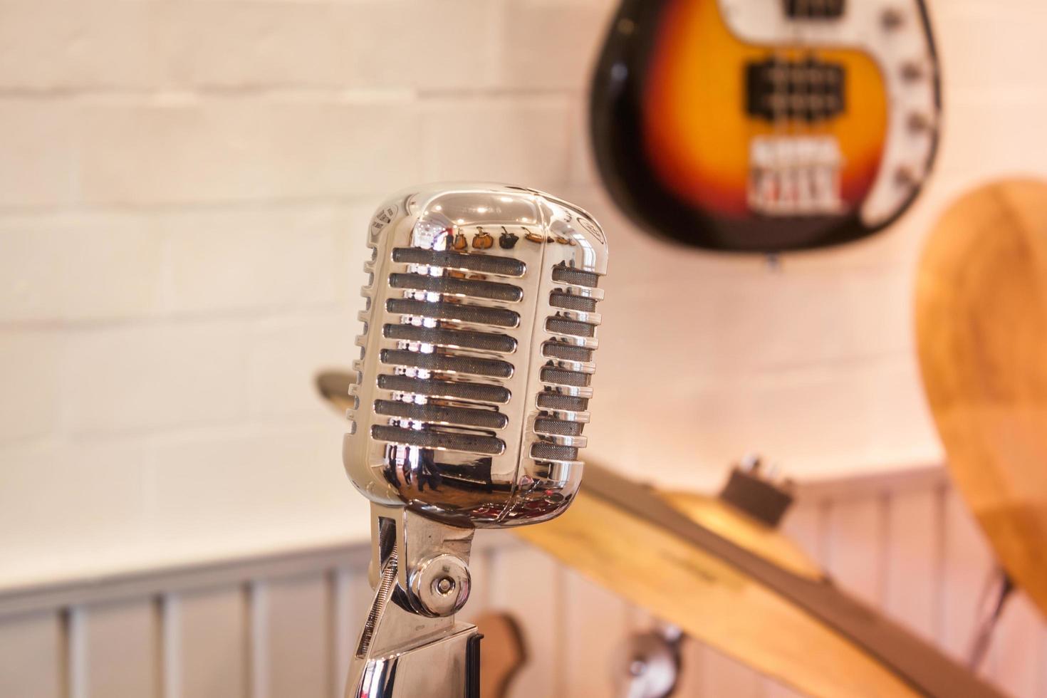 Vintage silver microphone photo