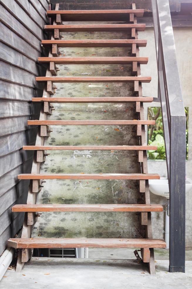 Set of wooden stairs photo