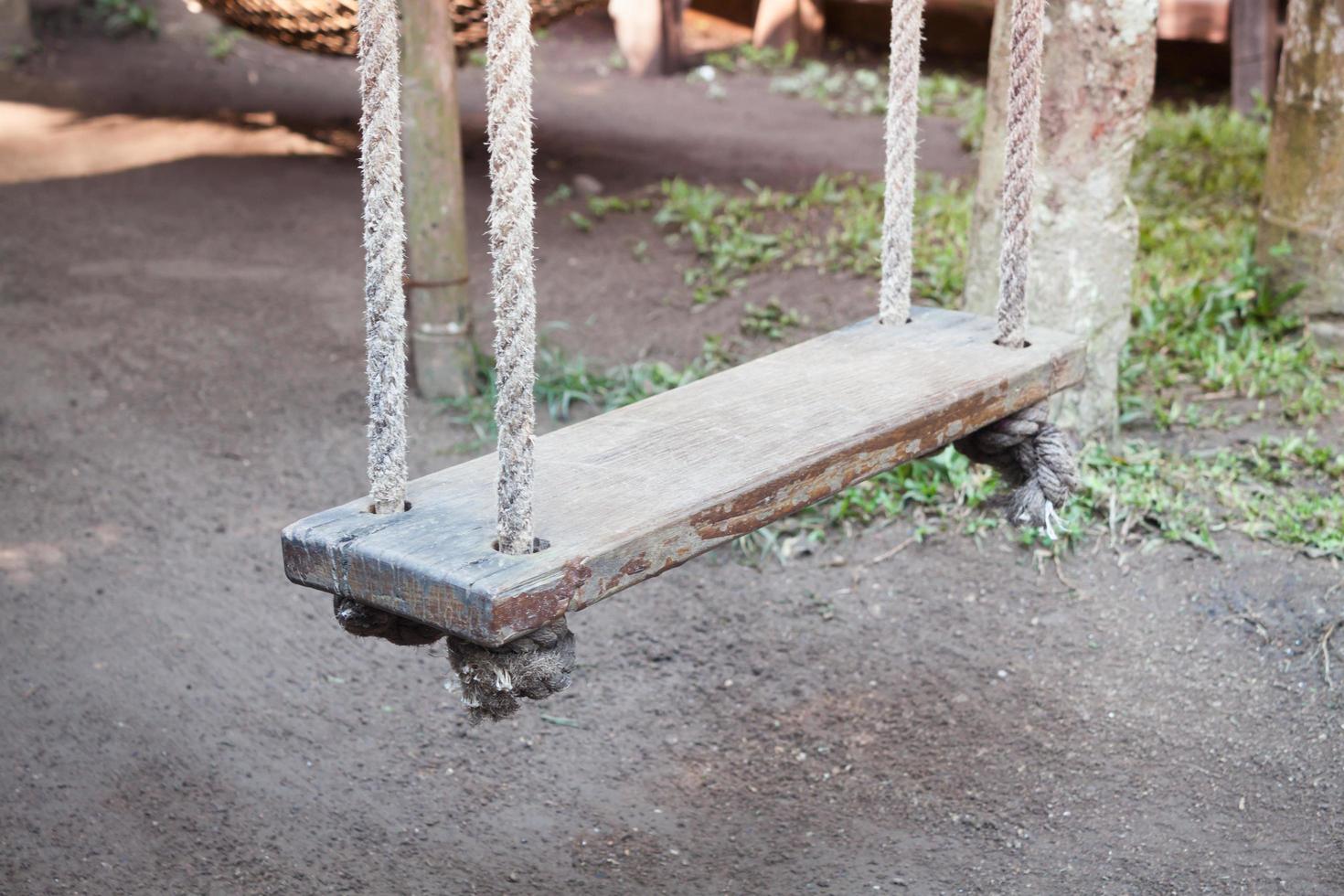 Close-up of a wood swing photo