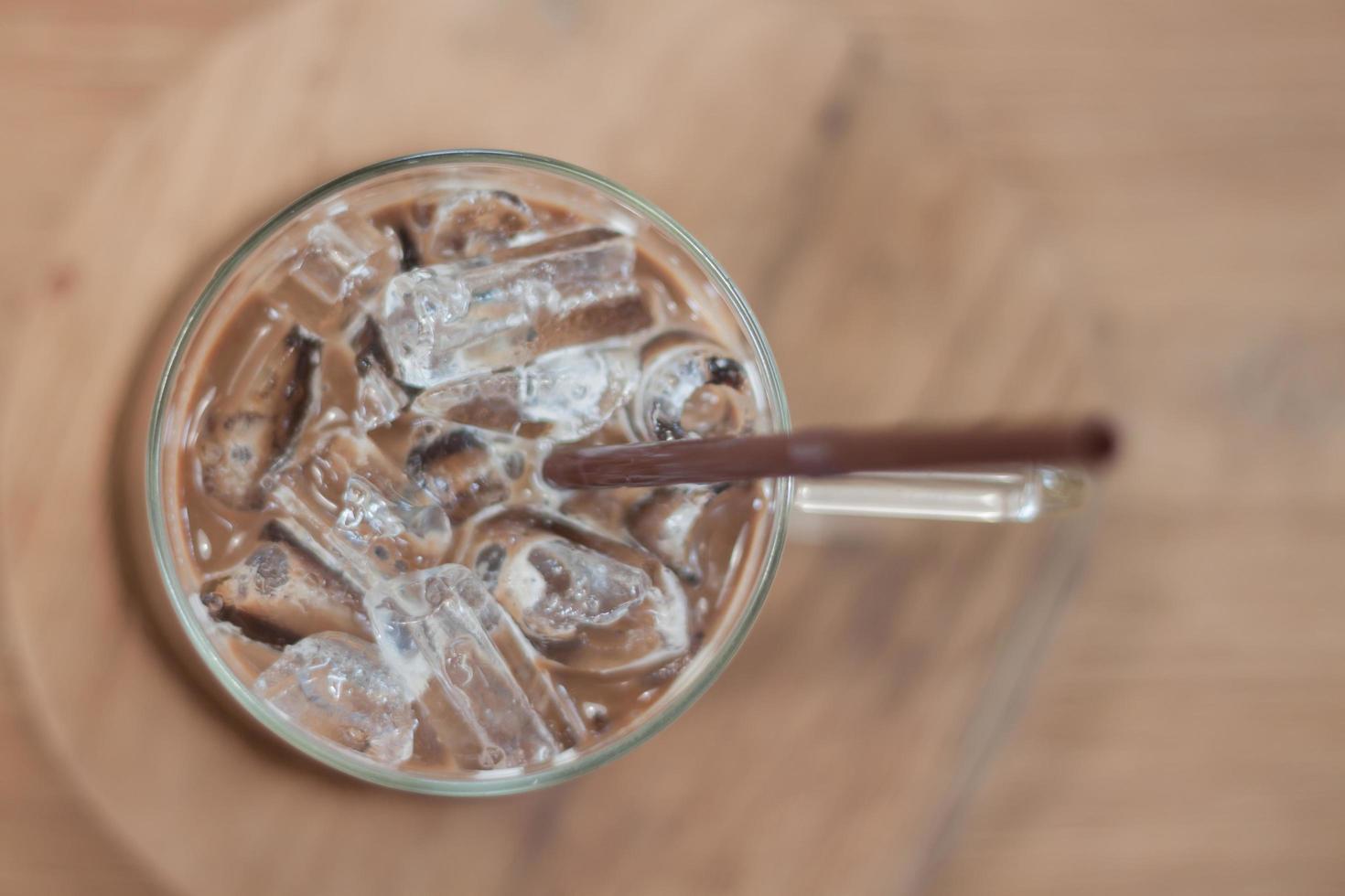 Close-up of a top of iced coffee photo