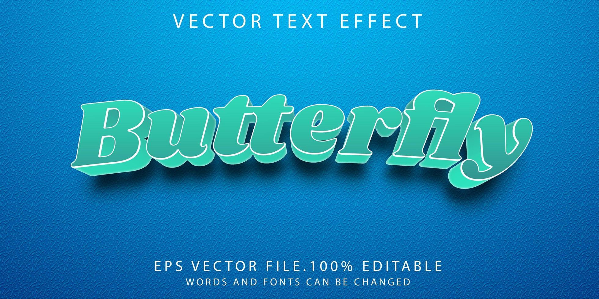 efecto de texto mariposa vector