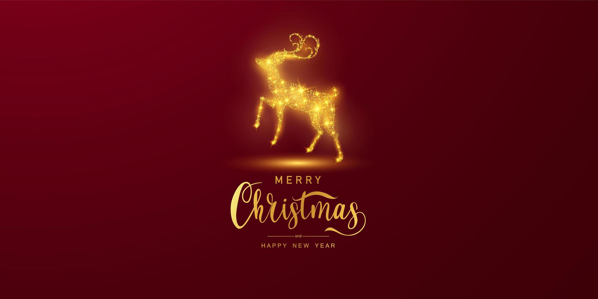 Merry Christmas and Happy New Year background. Celebration background template with deer bokeh. Luxury greeting rich card. vector