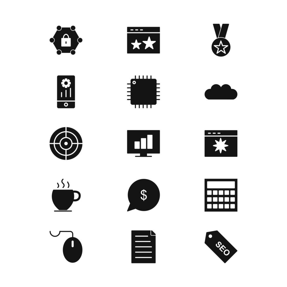 Icon Set Of Search Engine Optimization For Personal And Commercial Use... vector