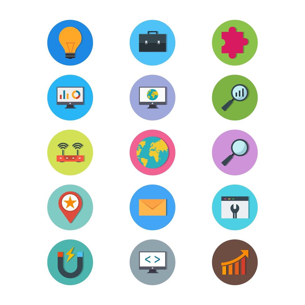 Icon Set Of Search Engine Optimization For Personal And Commercial Use... vector