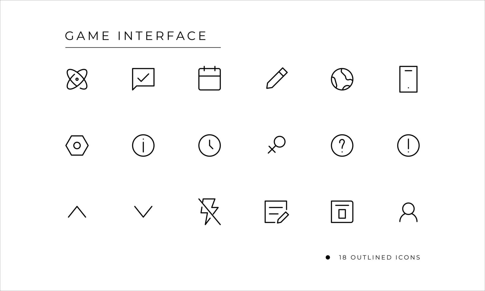 Game Interface Icon with outlined style vector