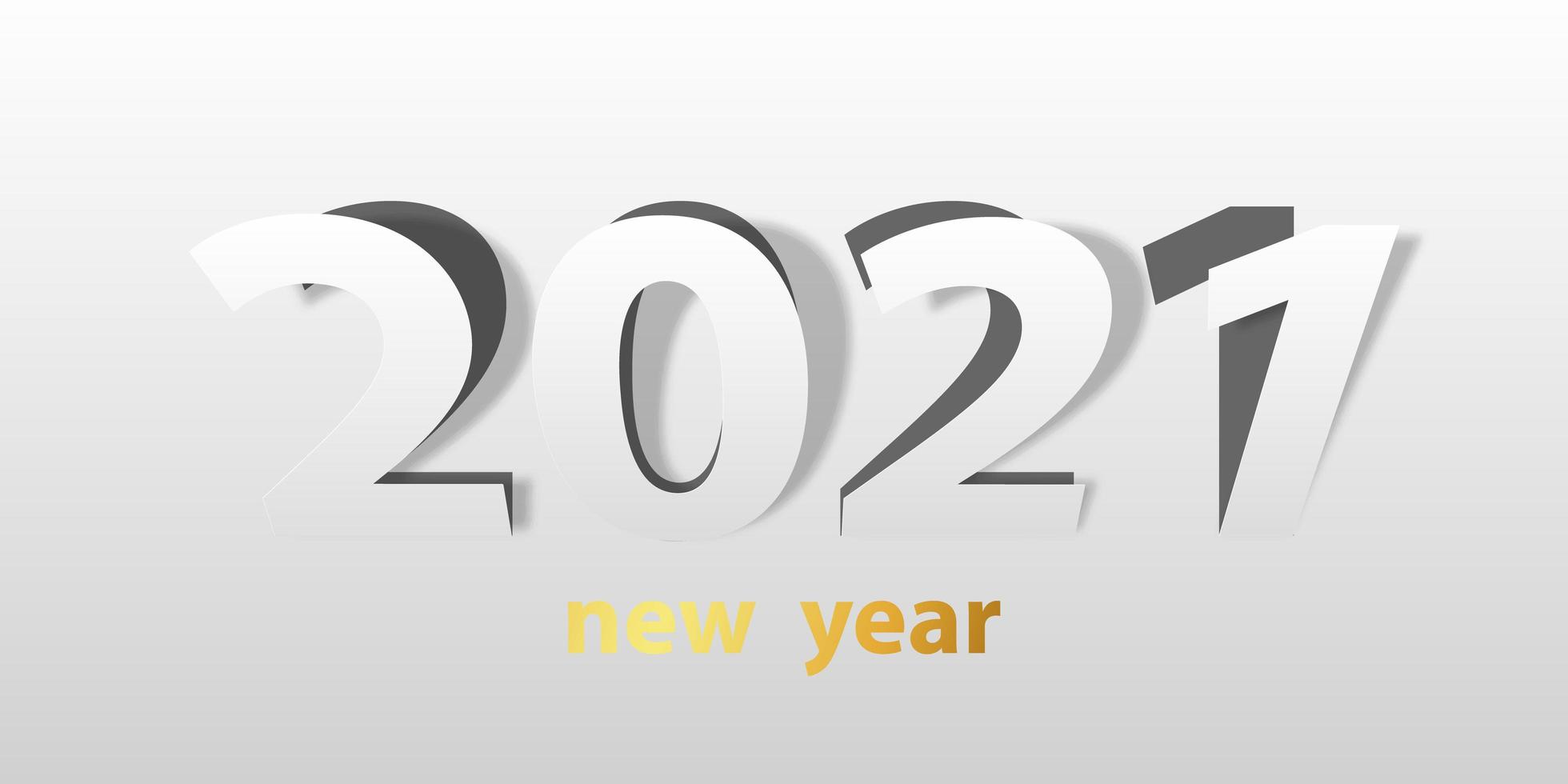 Feliz año nuevo 2021 fondo de papel cortado. vector