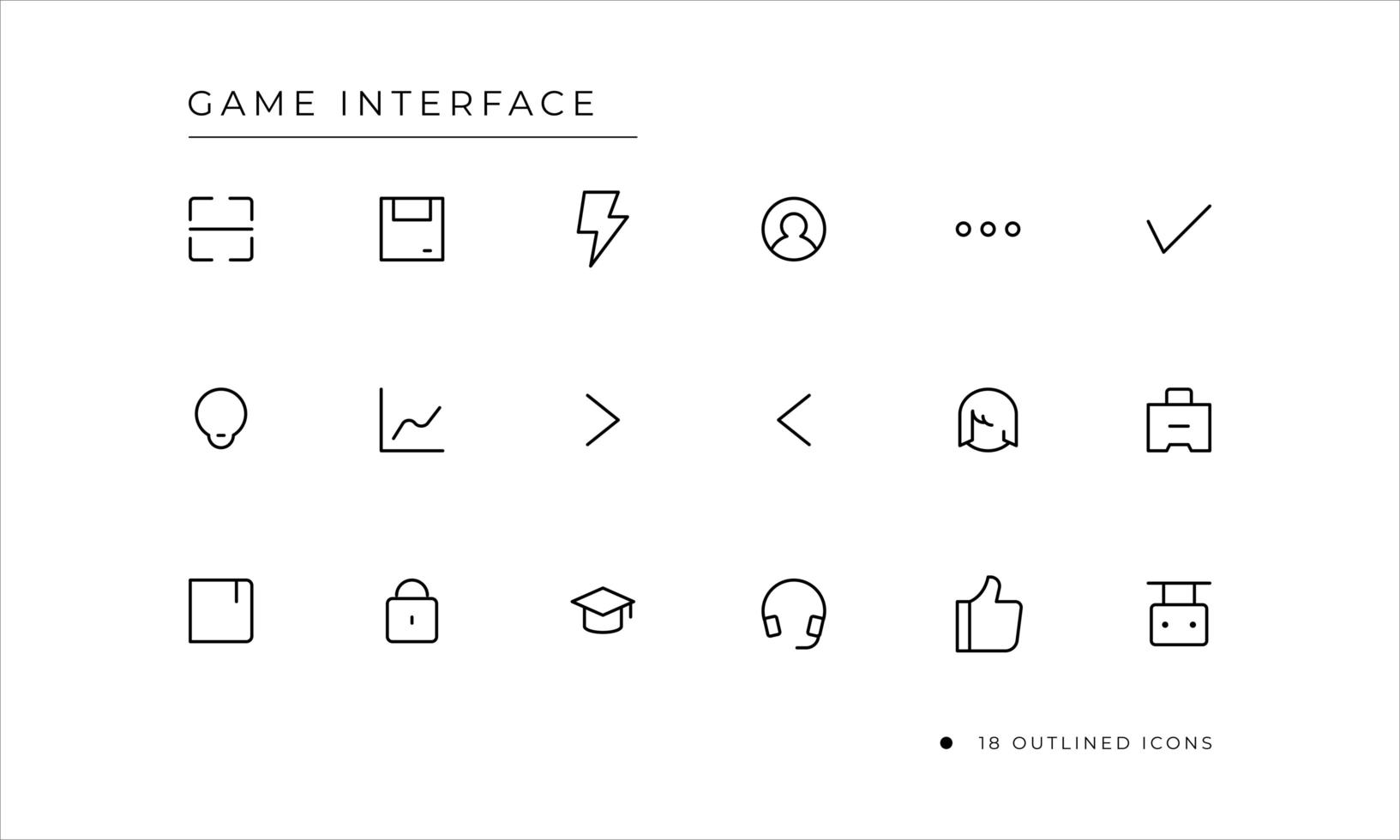 Game Interface Icon with outlined style vector