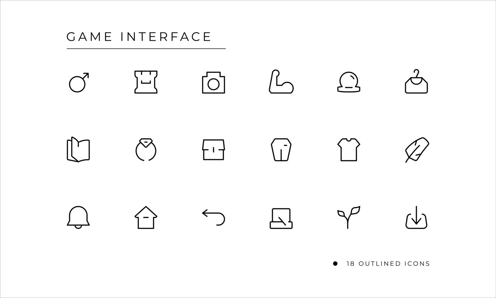 Game Interface Icon with outlined style vector