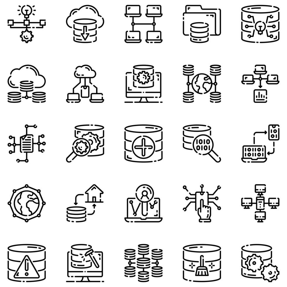 Big Data Outline Icon Set Vol1 vector