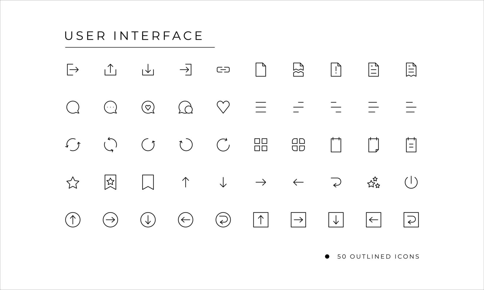 User Interface Icon set with outlined style vector