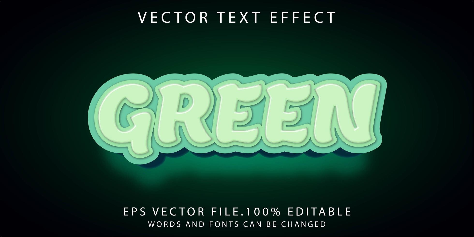 efecto de texto verde vector