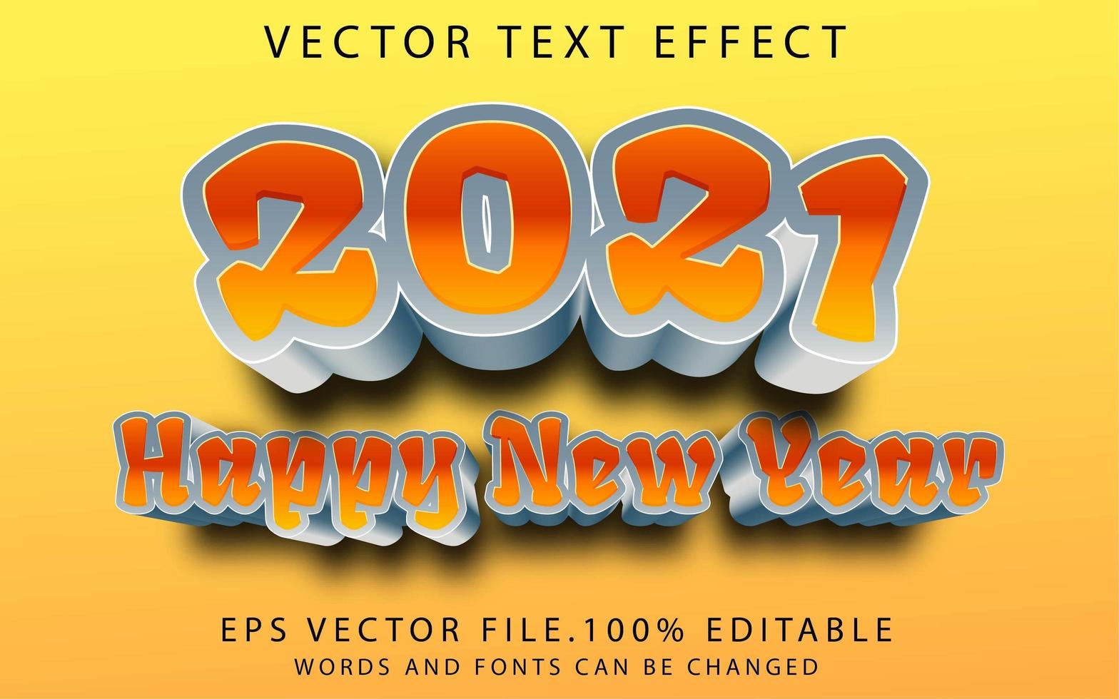 text effect happy new year vector