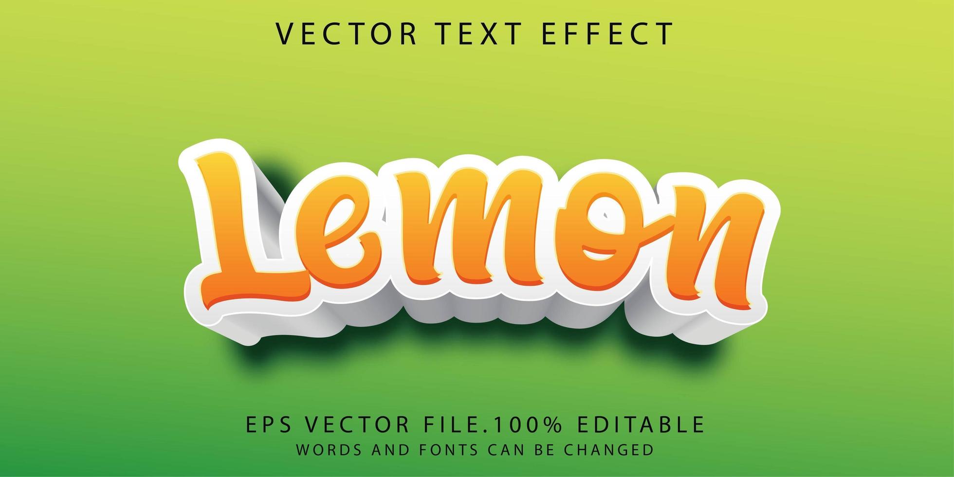 efecto de texto limón vector