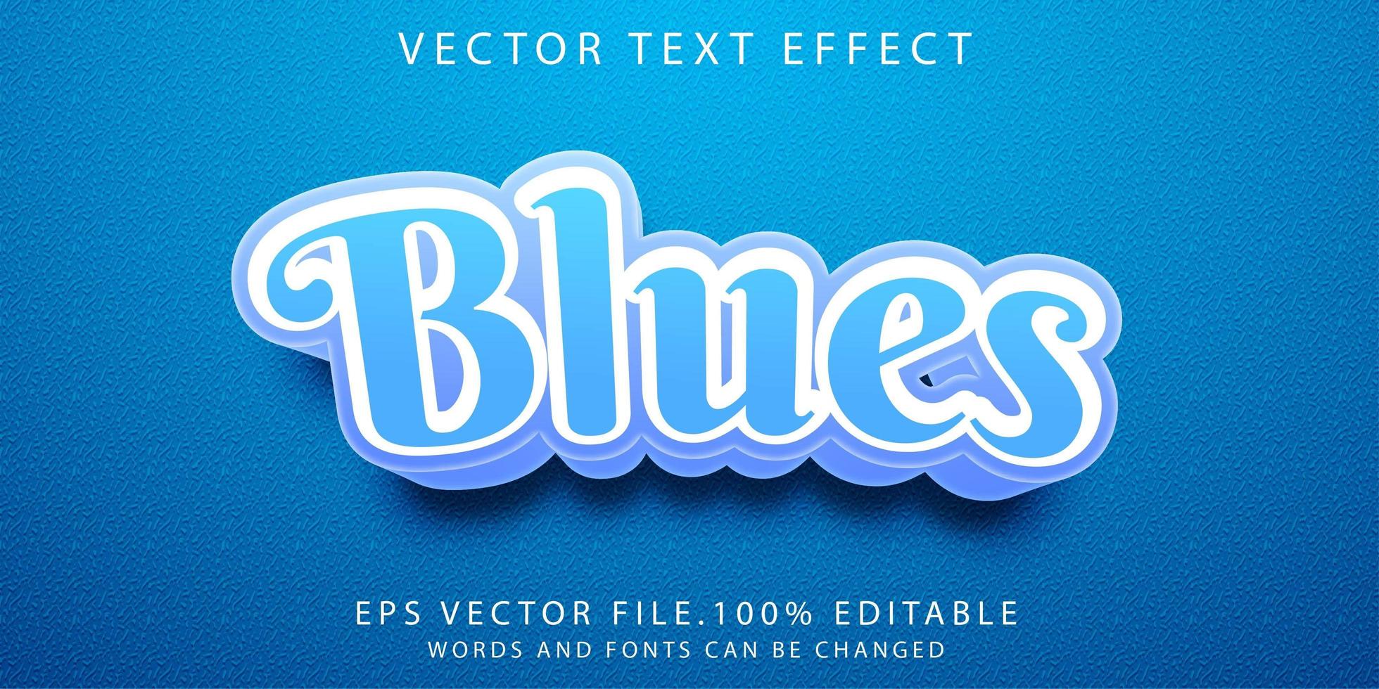 efecto de texto blues vector