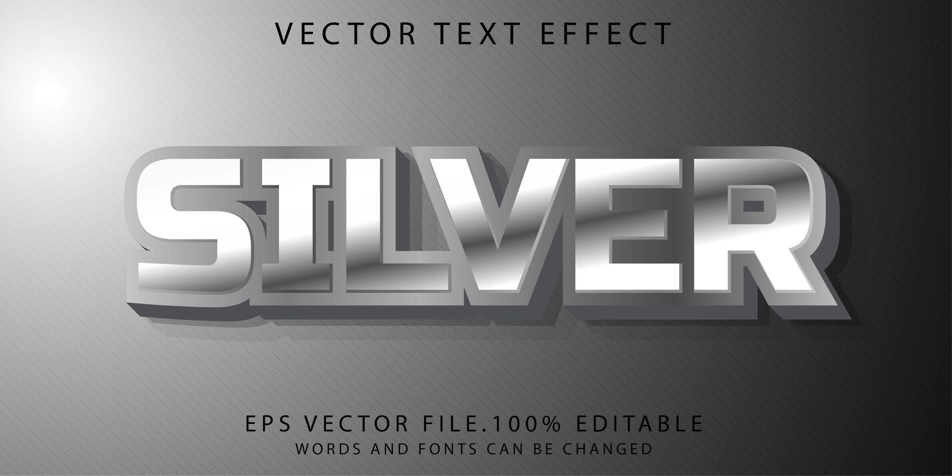 efecto de texto plateado vector