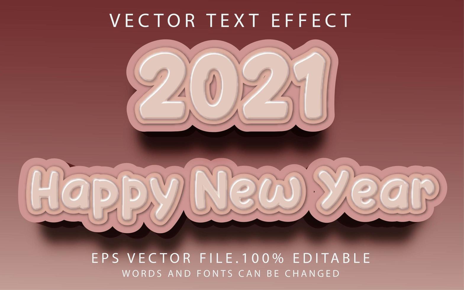 text effect happy new year vector