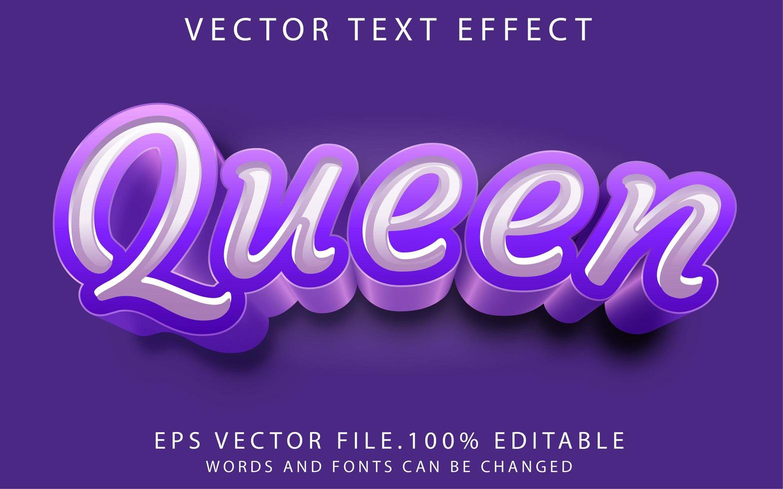 text effect queen vector