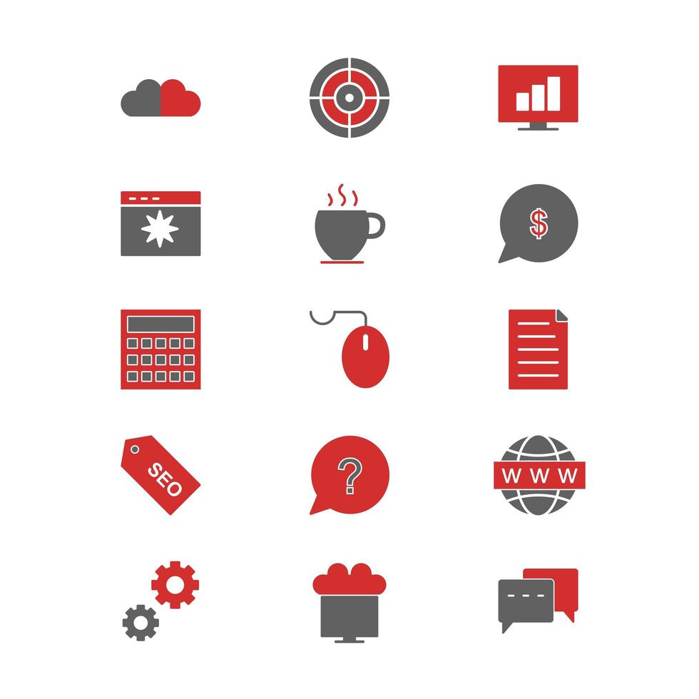 Icon Set Of Search Engine Optimization For Personal And Commercial Use... vector