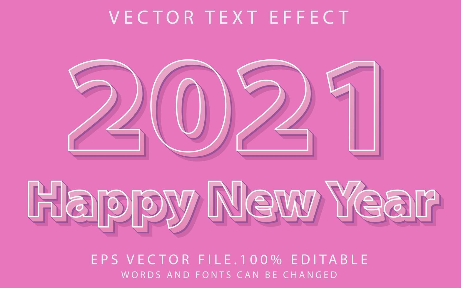 efecto de texto feliz año nuevo vector