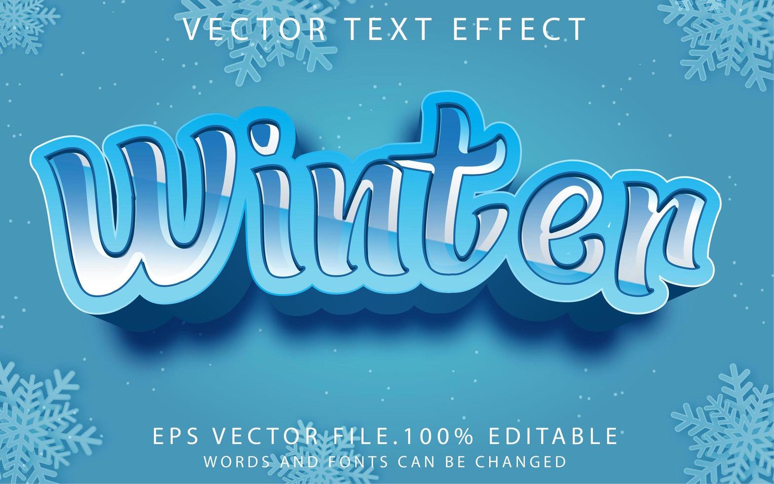 text effect winter vector