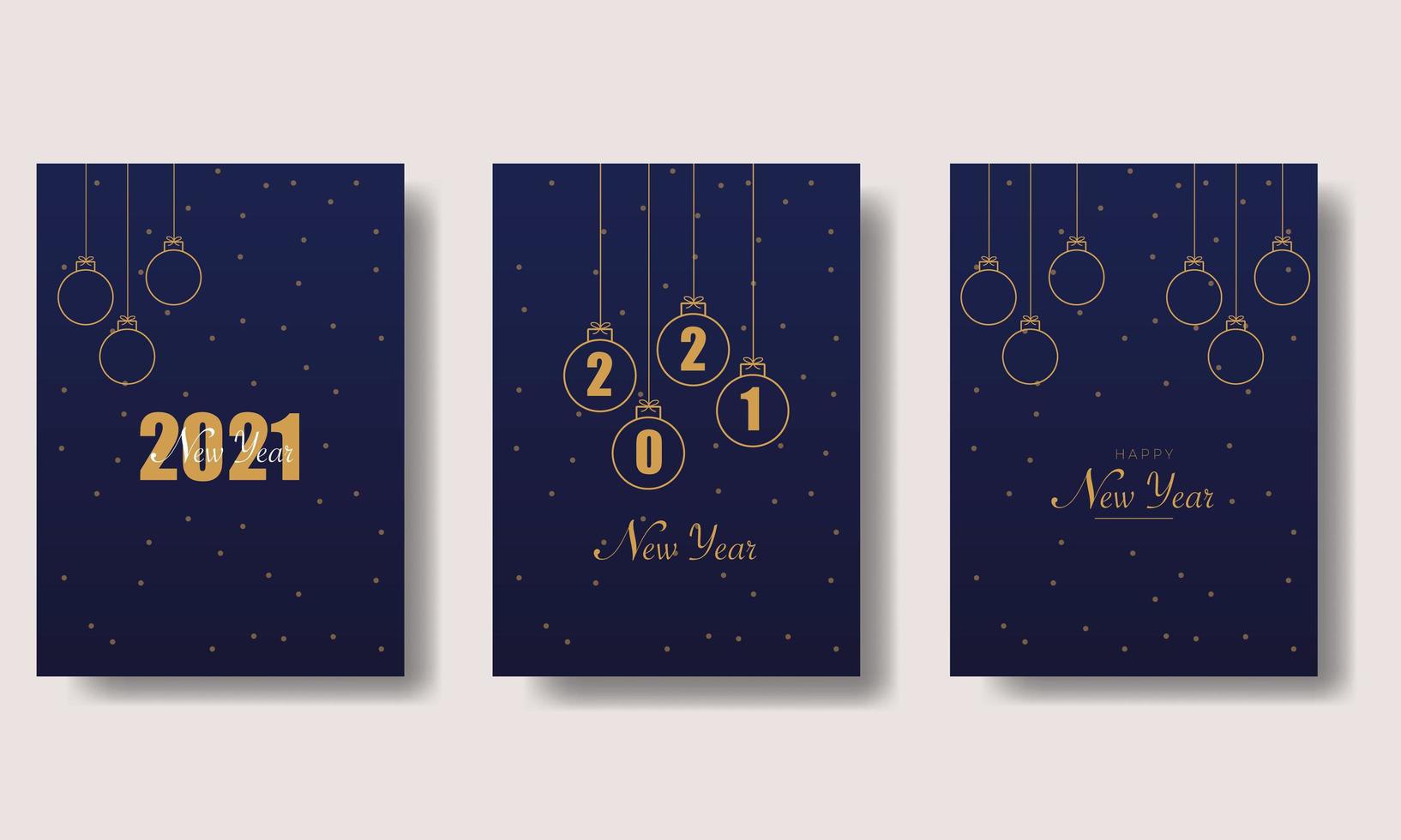 New Year 2021 Cards Template vector