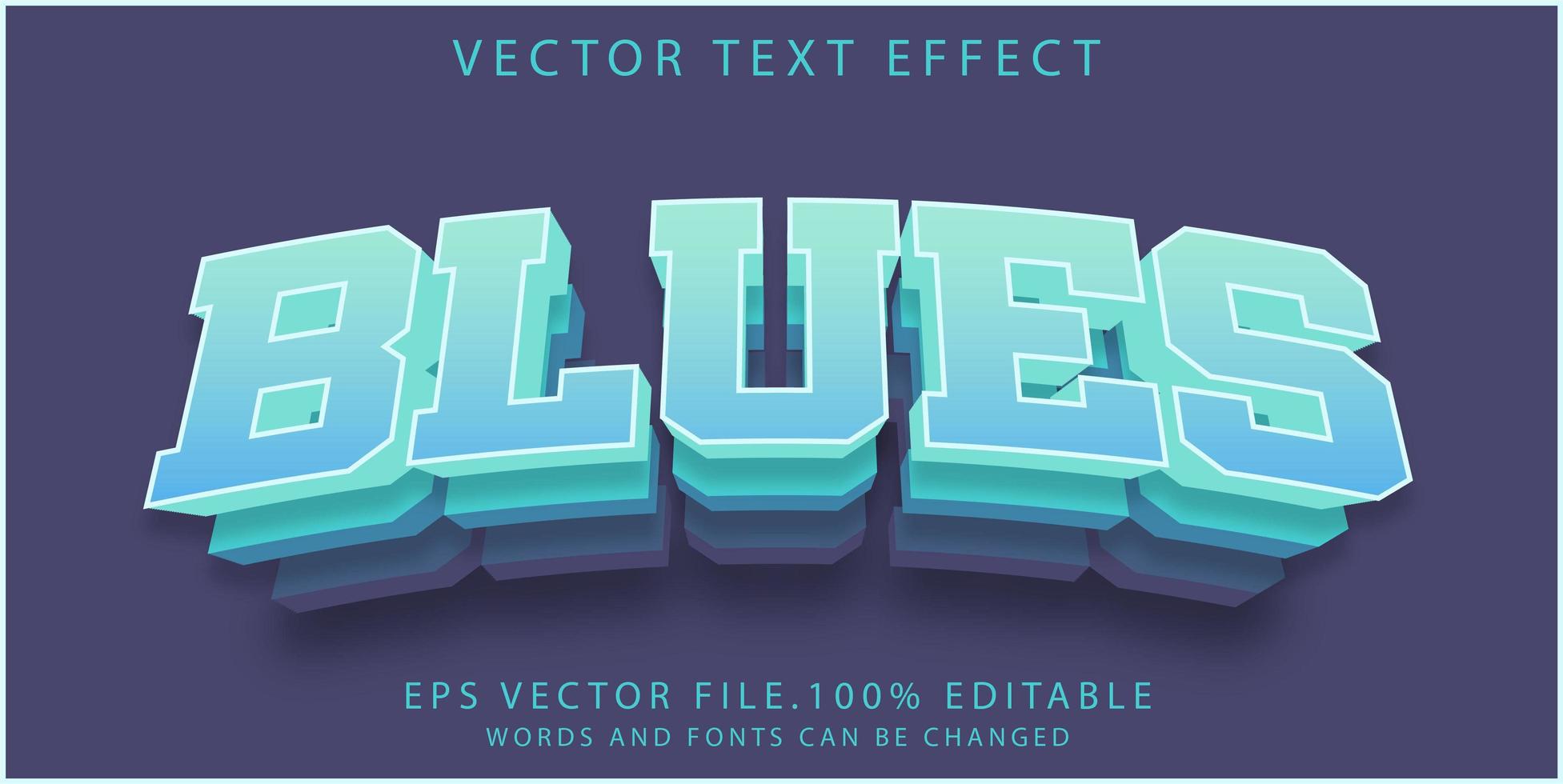 text effect blues vector