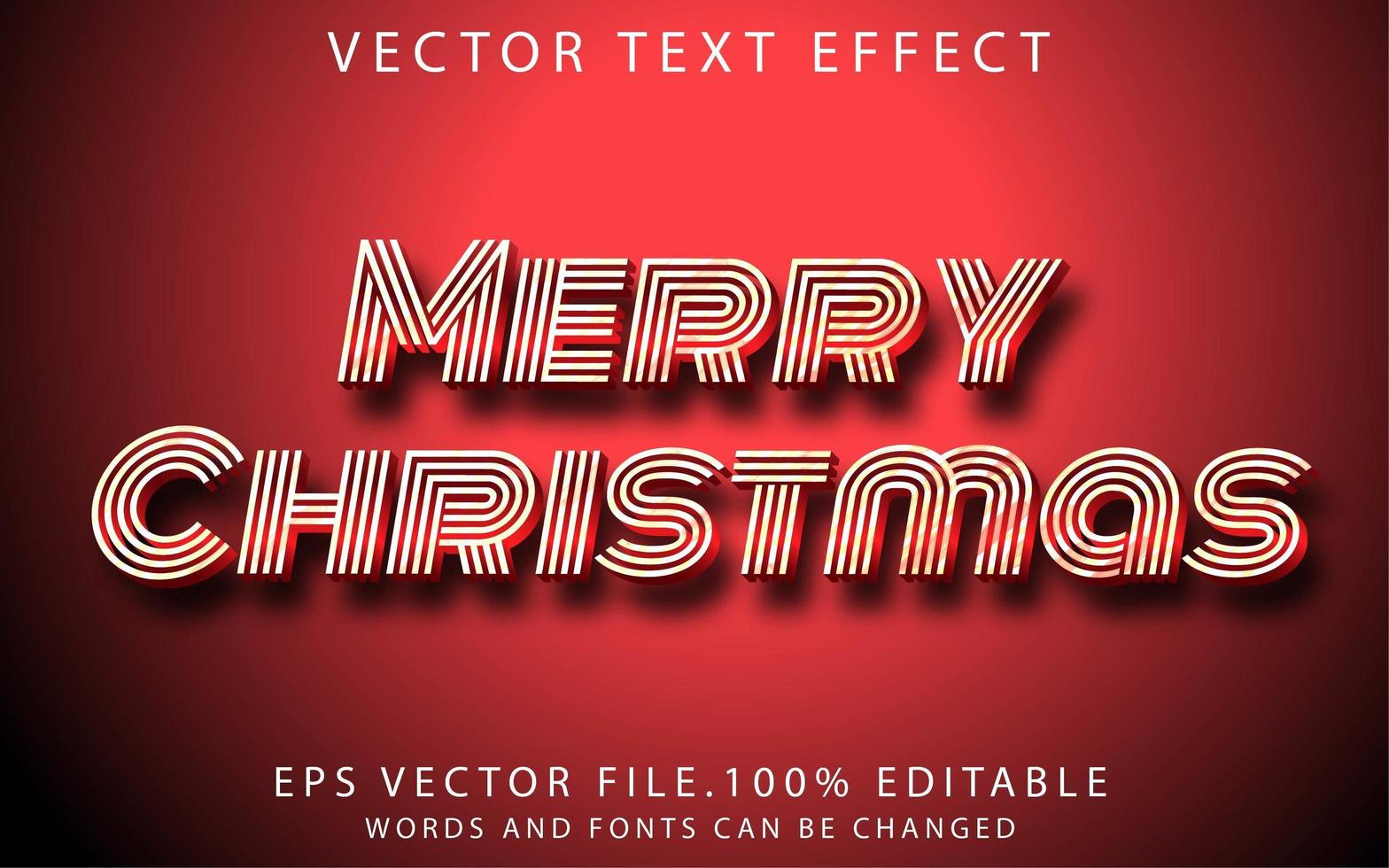 efecto de texto feliz navidad vector